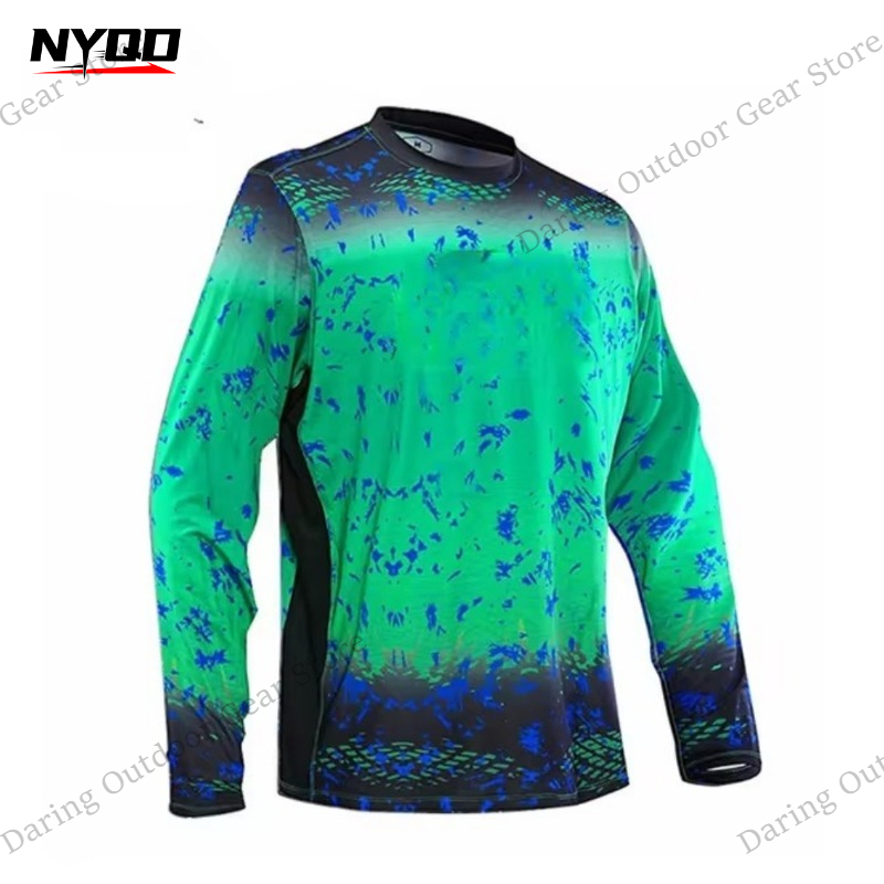 Men's Long Sleeve UPF 50+ Fish - Fishing Shirt Uv Protection recension och pris